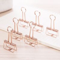 【jw】✱  DELI Lowest Price 8Pcs Rosegold Binder Hollow Out Metal File Folder Notes Paper Clip Office Material And Stationery