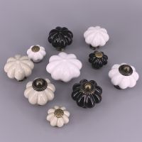 ▥✢ 1x Black White Pumpkin Handles and Knobs Kitchen Cabinet Furniture Pulls for Drawer Cupboard Door Decorated Handware Knobs