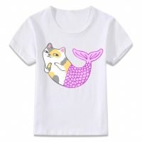 Kids Clothes T Shirt Mermaid Cat T-shirt for Boys and Girls Toddler Shirts Tee oal043