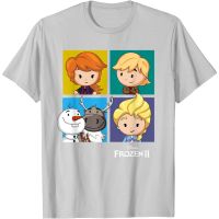 เสื้อยืดผ้าฝ้ายพรีเมี่ยม เสื้อยืด พิมพ์ลาย Disney Frozen 2 Chibi สําหรับผู้ชาย