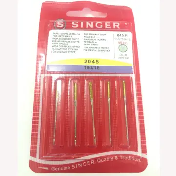 Genuine Singer Light Ball Point Sewing Machine Needles 2045 - Sizes  11,14,16- 5pcs Pack 
