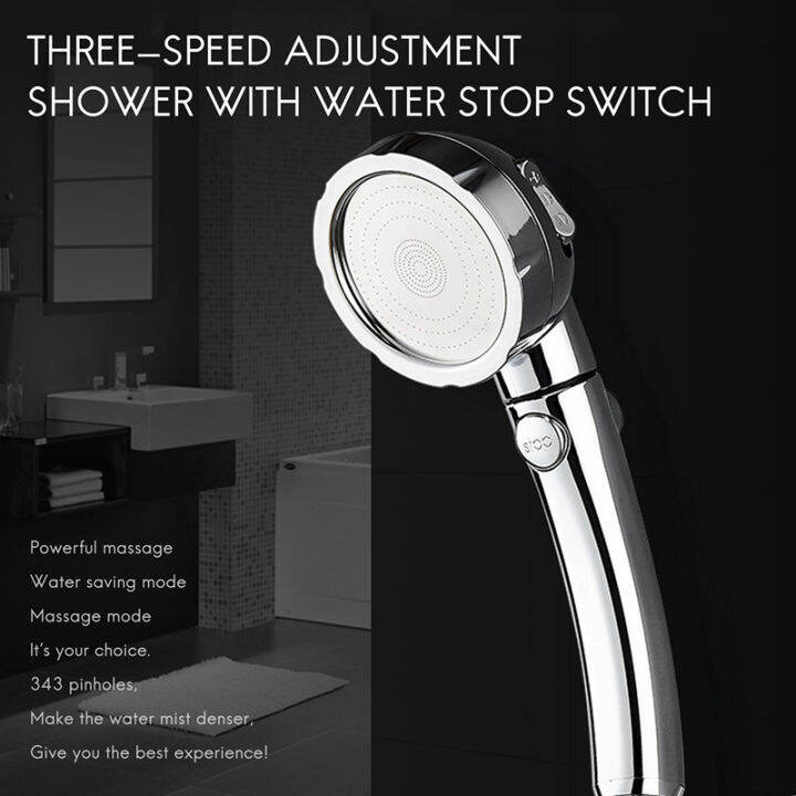 handheld-shower-head-high-pressure-chrome-3-spary-setting-with-on-off-pause-switch-water-saving-adjustable-luxury-spa-detachable-multi-functions-bathroom-puppy-shower-accessories