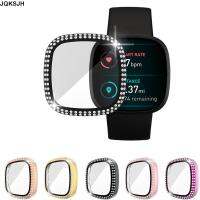 JQKSJH เต็มรอบ พีซี พลอยเทียมเพชร ตัวป้องกันหน้าจอ ปก เคส Watch Shell