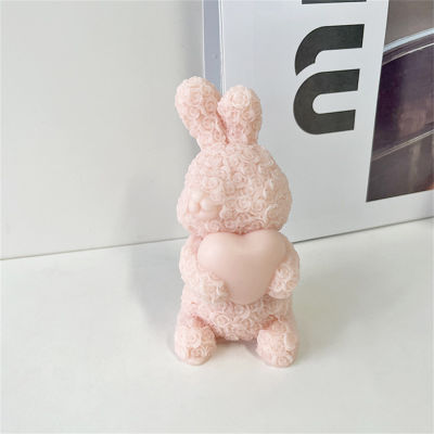 Plaster Ornament Candle Silicone Mold DIY Series Rose Rabbit
