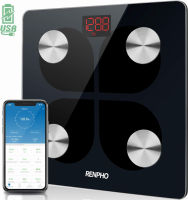 RENPHO Rechargeable Smart Scale Digital Weight and Body Fat USB Weight BMI Scale, Body Composition Monitor with Smartphone App sync with Bluetooth, 396 lbs