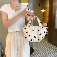 36252 New Texture Love Canvas Shoulder Bag Large Capacity Handbag Cosmetic Bag Student Underarm Bag