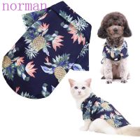 COD Letitia Robbins NORMAN Floral Dog Shirts Hawaiian Pet Products Cat Clothes Beach for Small Large Dog Clothing T-Shirt Chihuahua Breathable Pet Vest/Multicolor