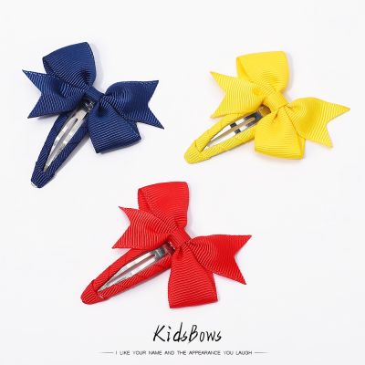 【jw】✲✖  2Pcs/Lot Color Bows Hair Clip Kids Baby Barrettes Hairpins Headwear Accessories