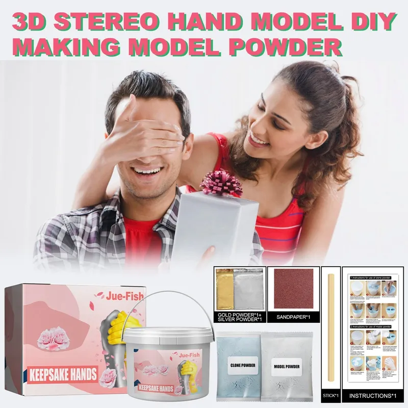 Hand Casting Kit 3D Handmade Hand Mold Casting Clone Powder Kit