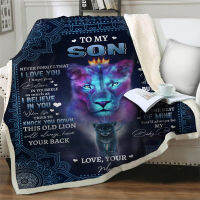 Dreamlike Tiger Lion 3D Plush Throw Blankets Letter To My Son Encourage Gift Soft Warm Bedspread Couch Quilt Cover Travel Picnic