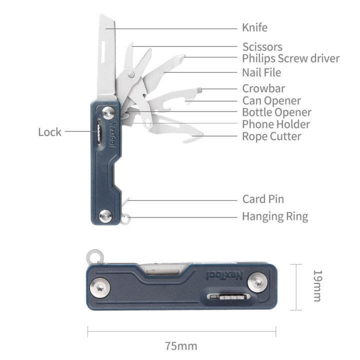 nextool-multi-function-multi-tools-knife-มีดอเนกประสงค์แบบพกพา-มีดพกพาขนาดเล็กใช้งานได้หลากหลาย-กะทัดรัดและพกพาสะดวก-เหมาะสำหรับพกไปเดินทาง-เครื่องมือเอนกประสงค์-มีดพับ-มีดพับเล็ก-folding-knife-ใช้สำห