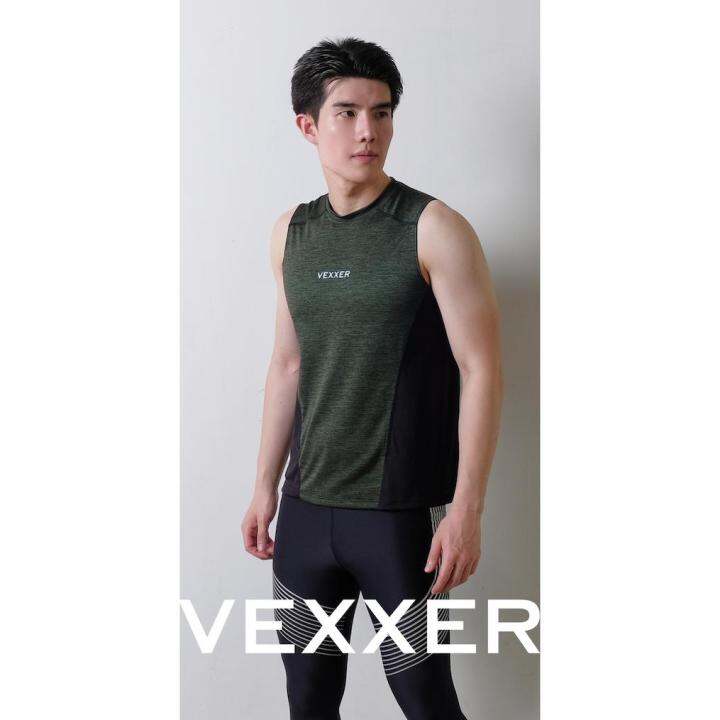 vexxer-topdye-running-tanktop-z01-สีเขียวขี้ม้า-เสื้อกีฬา-แขนสั้น-เสื้อยืด-เสื้อวิ่ง-ออกกำลังกาย