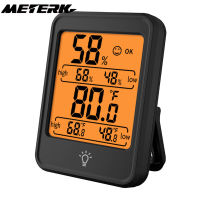 METERK เครื่องวัดความชื้นอากาศดิจิทัล T-Hermometer มิเตอร์วัดจอแสดงเกจความชื้นและอุณหภูมิในร่มพร้อมหน้าจอ LCD ขนาดใหญ่สำหรับบ้านสำนักงานห้องนอนเรือนกระจก