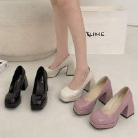 Yแมรี่เจนรองเท้าส้นสูงส้นหนาแพลตฟอร์มกันน้ำรองเท้าญี่ปุ่น lolita shoes2023 ใหม่รองเท้าเดียวขนาดเล็กผู้หญิง ISS1085