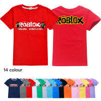 Ro Bloxs เสื้อแขนสั้นสำหรับเด็กเล็ก,0000การ์ตูนผ้าฝ้ายคอมบ์ฤดูร้อน