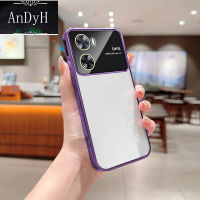 AnDyH Phone Case For OPPO A77S A77 A57S A57 2022 4G Electroplated Transparent Soft TPU Glass Camera Protector Back Cover