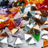 200g Triangles Shape Glass Mosaic Tiles Multi Color Mosaic Piece DIY Mosaic Making Stones for Craft Hobby Arts Home Wall Decor