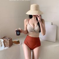 hotx 【cw】 Waist Bikinis 2 Piece Swimsuit Bandeau Swimwear Female Biquini Push Up Set Bathing