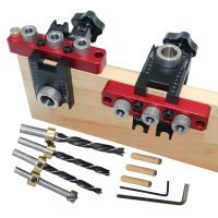 งานไม้3 In 1 Dowelling Jig Universal Dowel Cam Jig Wood Hole เจาะท่องเที่ยว Locator ปรับ Pocket Hole Jig Kit