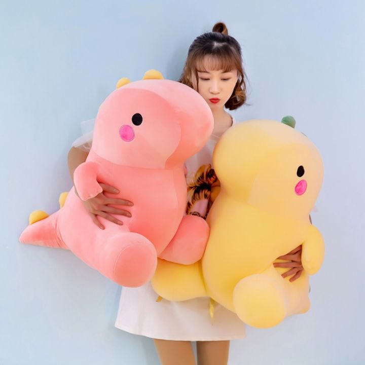 gsger-boneca-de-pel-cia-dinossauro-colorido-macio-kawaii-animal-aconchegante-verde-rosa-amarelo-almofada-de-cama-desenhos-animados-anime-brinquedos-22-a-55cm