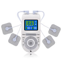 Portable Dual-Channel TENS&amp;EMS Device Pulse Massager Muscle Stimulator Unit 12 Massage Modes 40 Strength Levels Adjustable Timer