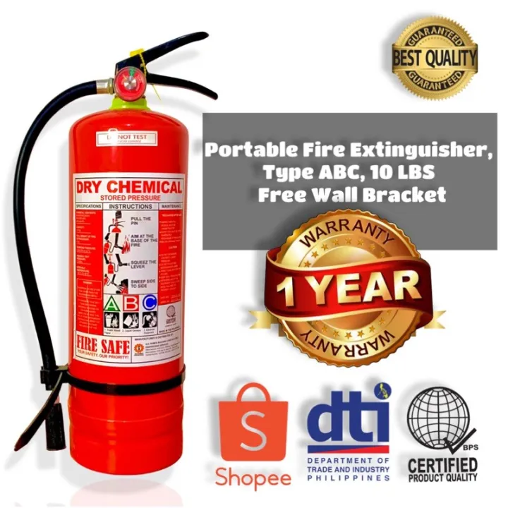 1 Year 10 Lbs Abc Fire Extinguisher Dry Chemical Refillable Lazada Ph