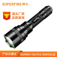 SUPERFIRE + ไฟฉายแบบชาร์จไฟแสงจ้าแอลอีดี + ไฟฉายแสงสว่างจ้าในครัวเรือนกลางแจ้ง C8-T6