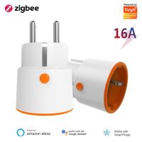 【New】 Tuya Zigbee 3.0ปลั๊กไฟอัจฉริยะ16A EU Outlet 3680W เมตรสมาร์ทซ็อกเก็ตการควบคุมระยะไกลทำงานร่วมกับ Alexa และ Tuya Hub