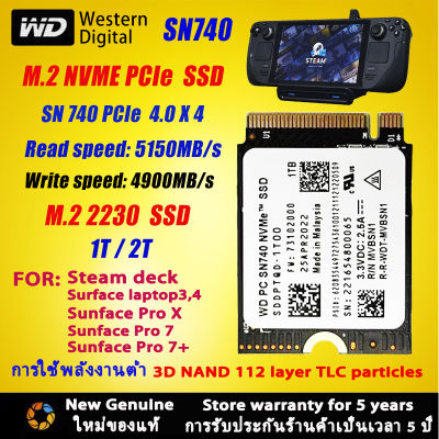 WD SSD 2230 SN740 1TB/2TB M.2 NVME 2230 PCLE 4.0x4 SSD for surface Prox laptop compatible with Steam deck