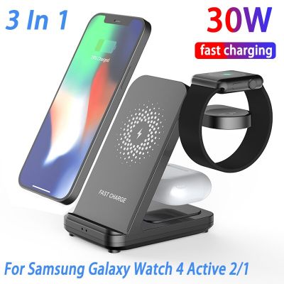 30W 3 In 1 Wireless Charger Stand For iPhone 14 13 12 X Samsung S22 S21 Apple/Galaxy Watch Airpods Fast Charging Dock Station
