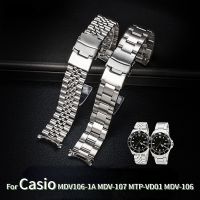 สําหรับ Casio MDV106-1A MDV-107 MTP-VD01 MDV-106D สายรัดข้อมือสแตนเลสสร้อยข้อมือโลหะ 20 มม. 22 มม. สายนาฬิกาทดแทน