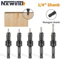 NXWIND 6.35MM Hexagon Shank Countersink Bit Router Bit เครื่องตัดมิลลิ่งงานไม้สําหรับเครื่องตัดคาร์ไบด์แบบ Face Mill ไม้