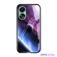 โทรศัพท์มือถือ Y27เคสสำหรับ Vivo 5G OPPO A78 4G อวกาศแฟนตาซีแสงรุ่งอรุณสุดหรูดวงจันทร์รูปกวางดาวเคสกาแล็คซี่กันกระแทกกระจกเทมเปอร์อ่าวด้านหลัง