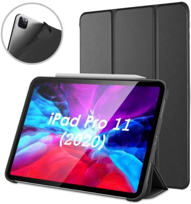 Case สำหรับ iPad Pro 11 ใหม่ Case 2020 [รองรับ Apple pencil Pair & CHARGING],ULTRA LIGHT Smart Trifold Stand พร้อม TPU Soft Back Cover [Auto SLEEP/Wake],สีดำ