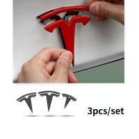 3pcsset For Tesla Model 3 Carbon Fiber Pattern Car Label Model Y Steering Wheel Logo Decoration Sticker Car Tailgate Decals