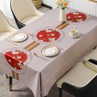 [COD] Benzhi high-grade waterproof oil-proof and scald-proof long oval tablecloth home restaurant