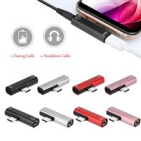 2 IN 1 Type C To 3.5mm Jack Earphone Charging Cable Converter USB-C To 3.5 Audio Adapter For MacbookPro Xiaomi Huawei Type-C Cables