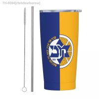 ✿✓ rfefefewfeerew Maccabi Tel Aviv Isolados Tumbler 20oz Tumbler com Tampas e Palhas Aço Inoxidável a Vácuo Caneca De Viagem Copo Café