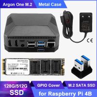 Raspberry Pi 4อาร์กอนเคสอลูมิเนียม M.2เดียวพร้อม M2 SSD SATA สล็อตขยายพัดลมทำความเย็นปก GPIO สำหรับ Raspberry Pi 4รุ่น B