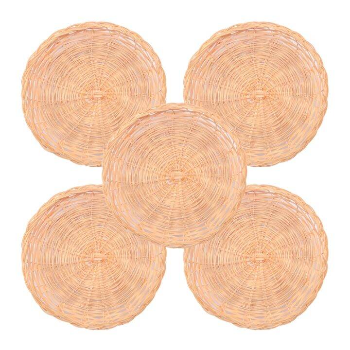Bamboo Paper Plate Holder 10 Inch Round Woven Plate Holder, Reusable