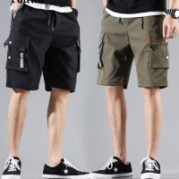 COD SDFERTREWWE Mens wide-leg shorts cargo shorts with side pockets multi-pocket drawstring waist fashion streetwear Korean style Haraj