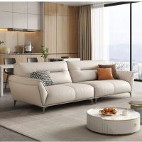 Italian minimalist first floor cowhide sofa living room simple modern 2022 new designer leather sofa