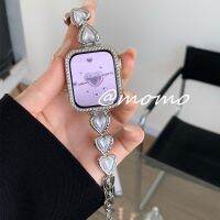 สายนาฬิกาข้อมือ สเตนเลส รูปหัวใจ หรูหรา สําหรับ iWatch Ultra S8 S7 S5 S4 S3 6 SE 49 มม. 45 มม. 41 มม. 40 มม. 44 มม. 〖LYUE〗