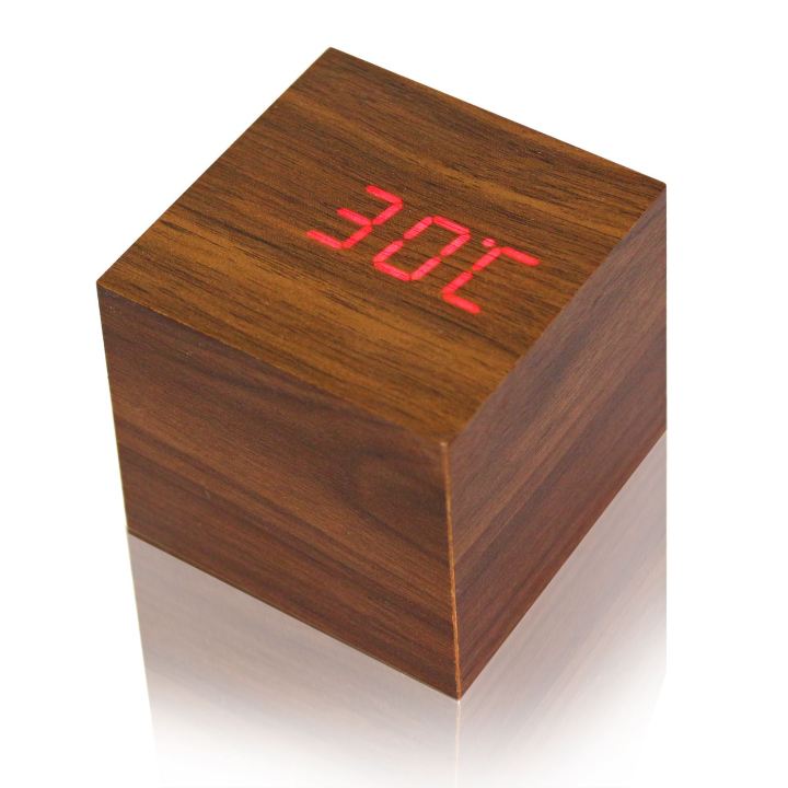 ไม้ขนาดเล็กตั้งโต๊ะปฏิทินนาฬิกาตั้งโต๊ะนาฬิกาควบคุมเสียงโต๊ะเขียนหนังสือ-led-ไม้ดิจิตอลทันสมัยนาฬิกาปลุกข้างเตียง