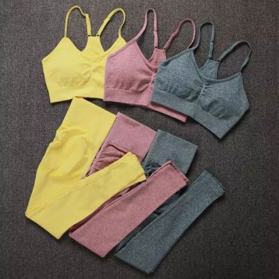 Seamless Yoga Sets Women Fitness Bra+Leggings Newest High Waist Running Leggins Gym Clothing Athletic Wear Workout Sports Suits