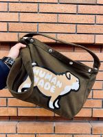 High Version spot HUMAN MADE double-sided puppy bullfighting letters postman Messenger Canvas Bag