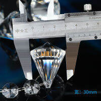 [COD] งานฝีมือคริสตัลโซ่ลูกเพชร 14mm จี้ลูกเพชรลูกปัดแปดเหลี่ยม 30.40mm อุปกรณ์ตกแต่งโคมไฟคริสตัล