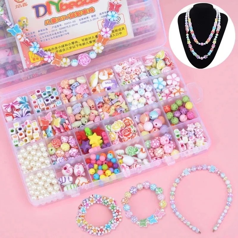 550+Pcs Pony Beads Kit for DIY Bracelet Nacklace Ring Jewelry