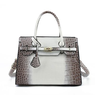 2021 cross-border fashionable lady handbag crocodile grain bag gradient platinum one shoulder his briefcase a undertakes