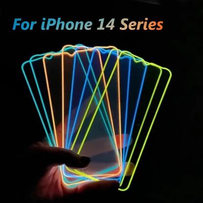 ฟิล์มกระจกนิรภัยเรืองแสง สําหรับ iPhone 14 / 14Plus / 14Pro / 14Pro Max ตัวป้องกันหน้าจอเรืองแสง